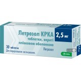 Летрозол КРКА табл. п/плен. оболочкой 2,5 мг блистер №30