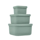 Набір з 3 дитячих силіконових коробочок для закусок Platinum, Sage Green, Kikka Boo