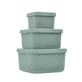 Набор из 3 детских силиконовых баночек для закусок Platinum, Sage Green, Kikka Boo