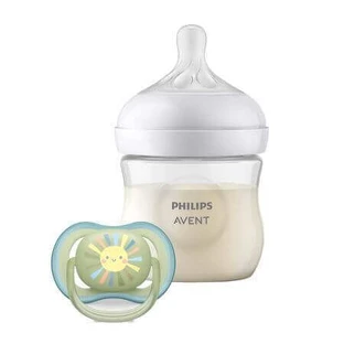 Пляшечка Avent Natural Response + набір пустушок Ultra Air, 0-6 місяців, Philips