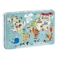 Пазл XL Карта мира, 24 х 48 см, 3 года+, 24 детали в металлической коробке, Apli Kids