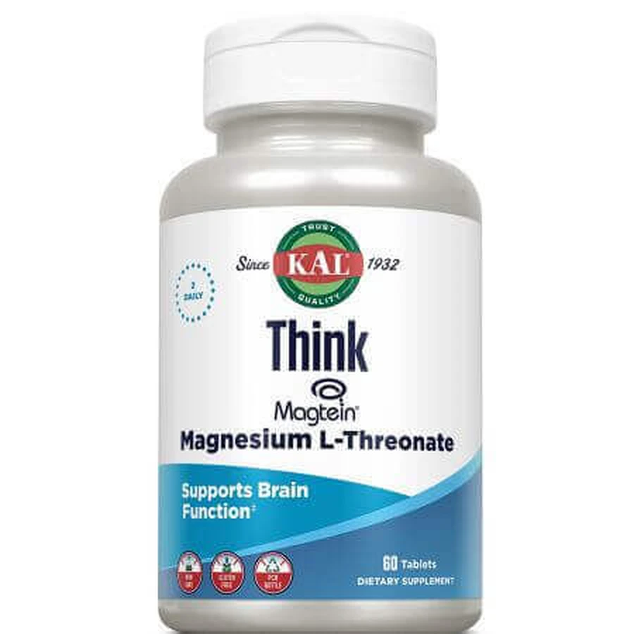 Think Magnesium L-Threonate, 60 таблеток, Kal: ціни та характеристики