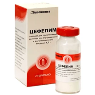 Цефепим пор. д/п ин. р-ра 1 г фл.