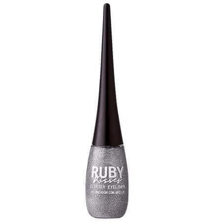 Рідка підводка для очей з блискітками Glitter Eyeliner Glitter Eyeliner Silver, 7 мл, Ruby Kisses: ціни та характеристики