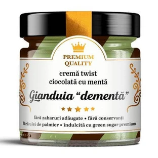 Шоколадний твіст-крем Gianduia Dementa з м'ятою, 250 г, Gianduia Dementa, 250 г, Laboratoarele Remedia
