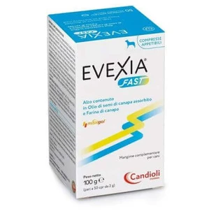 Харчова добавка для собак з конопляною олією Evexia Fast, 50 таблеток, Candioli Pharma