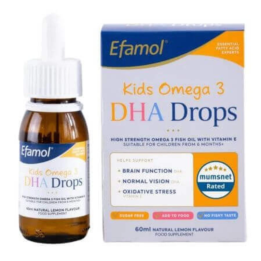 Омега 3 ДГК Efamol Kids Omega-3 DHA для дітей з 6 місяців, краплі, 60 мл: ціни та характеристики