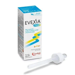 Дієтична добавка для собак та котів з конопляною олією Evexia Fast, 40 мл, Candioli Pharma