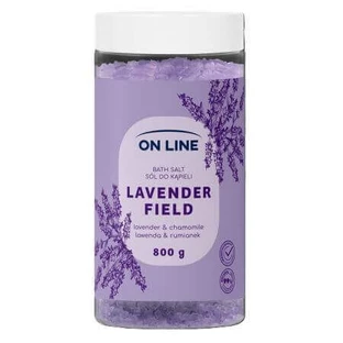 Сіль для ванн з лавандою та ромашкою Lavender Field, 800 г, Онлайн