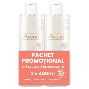 Міцелярна вода для вмивання Avene Cleansing Очищуюча міцелярна вода, 400 мл + 400 мл, Avene
