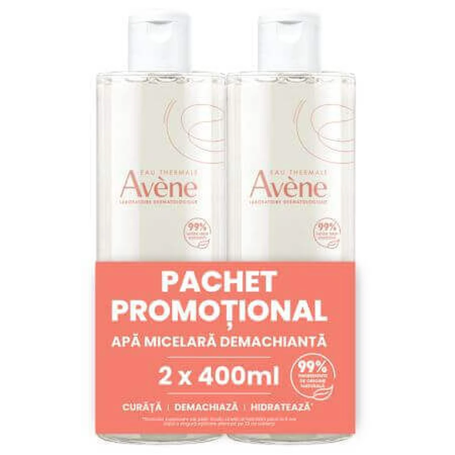 Міцелярна вода для вмивання Avene Cleansing Очищуюча міцелярна вода, 400 мл + 400 мл, Avene: ціни та характеристики