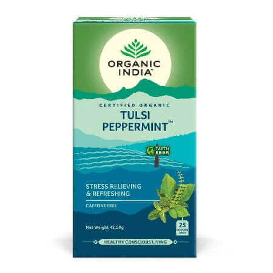 Органический чай тулси с мятой, 25 пакетиков, Organic India: цены и характеристики