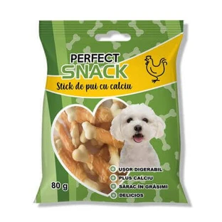 Палочка со вкусом кальция и курицы для собак, 80 г, Perfect Snack