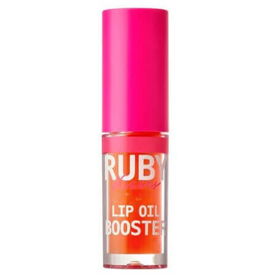 Блиск для губ з гіалуроновою кислотою та пептидною олією Lip Oil Booster Coral, 2,4 мл, Ruby Kisses: ціни та характеристики