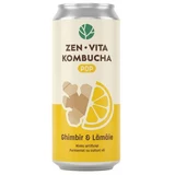 Ферментований чайний напій з імбиром та лимоном Kombucha Pop, 330 мл, Zenvita