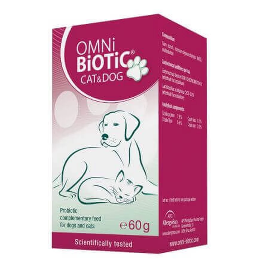 Пробиотик для кошек и собак Omnibiotic Cat & Dog, 60 г, Ведра: цены и характеристики