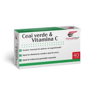 Зелений чай з вітаміном С, 40 капсул, FarmaClass