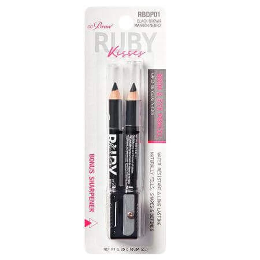 Карандаш для глаз и бровей Go Brow Duo Black, 2x0,62 г, Ruby Kisses: цены и характеристики