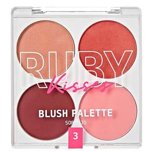 Палитра румян Палитра румян Partyin Bare, 4x3,7 г, Ruby Kisses