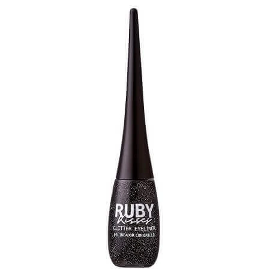 Жидкая подводка для глаз Glitter Liquid Glitter Eyeliner черная, 7 мл, Ruby Kisses: цены и характеристики