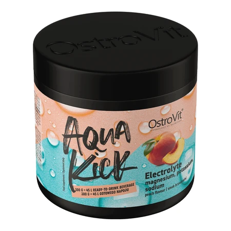 Електроліти OstroVit Aqua Kick, порошок, персиковий смак, 300 г: ціни та характеристики