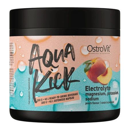 Електроліти OstroVit Aqua Kick, порошок, персиковий смак, 300 г: ціни та характеристики