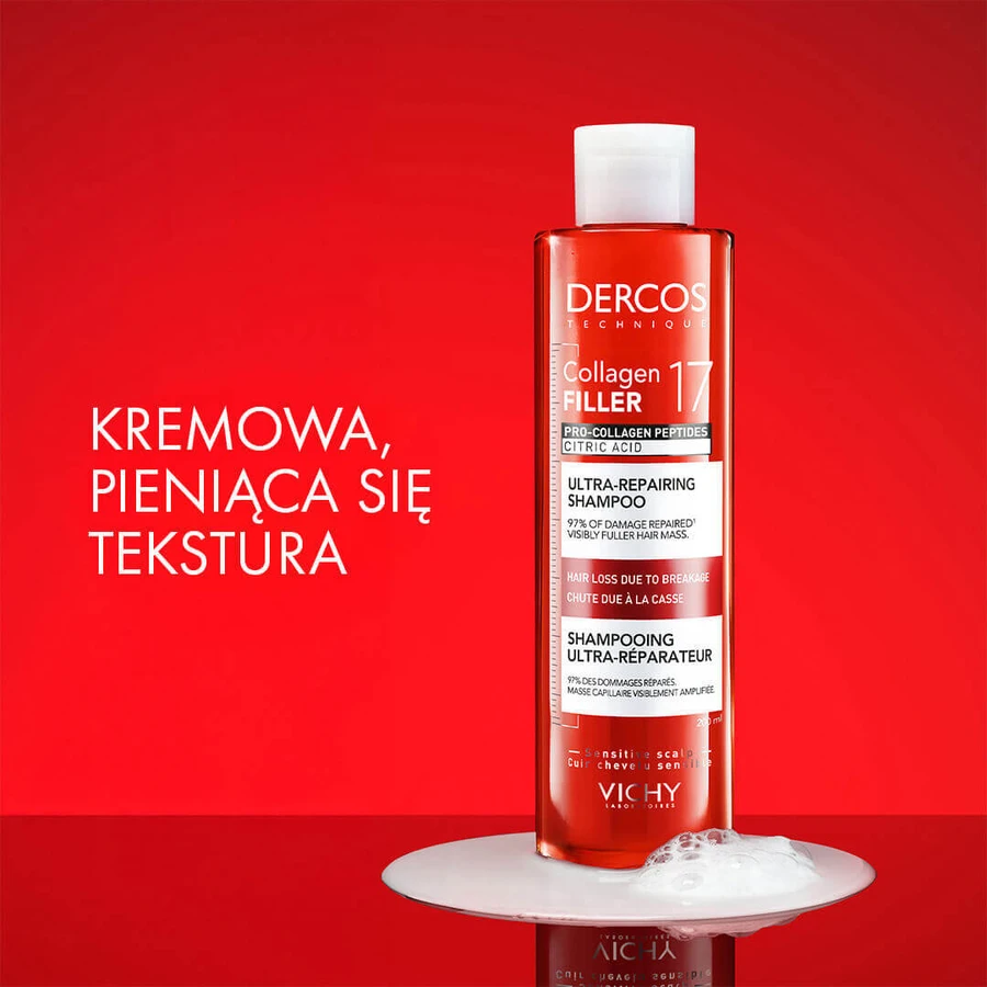 Vichy Dercos Collagen 17 Filler Ultra-Repairing Treatment, ультравосстанавливающий шампунь для волос, 200 мл: цены и характеристики