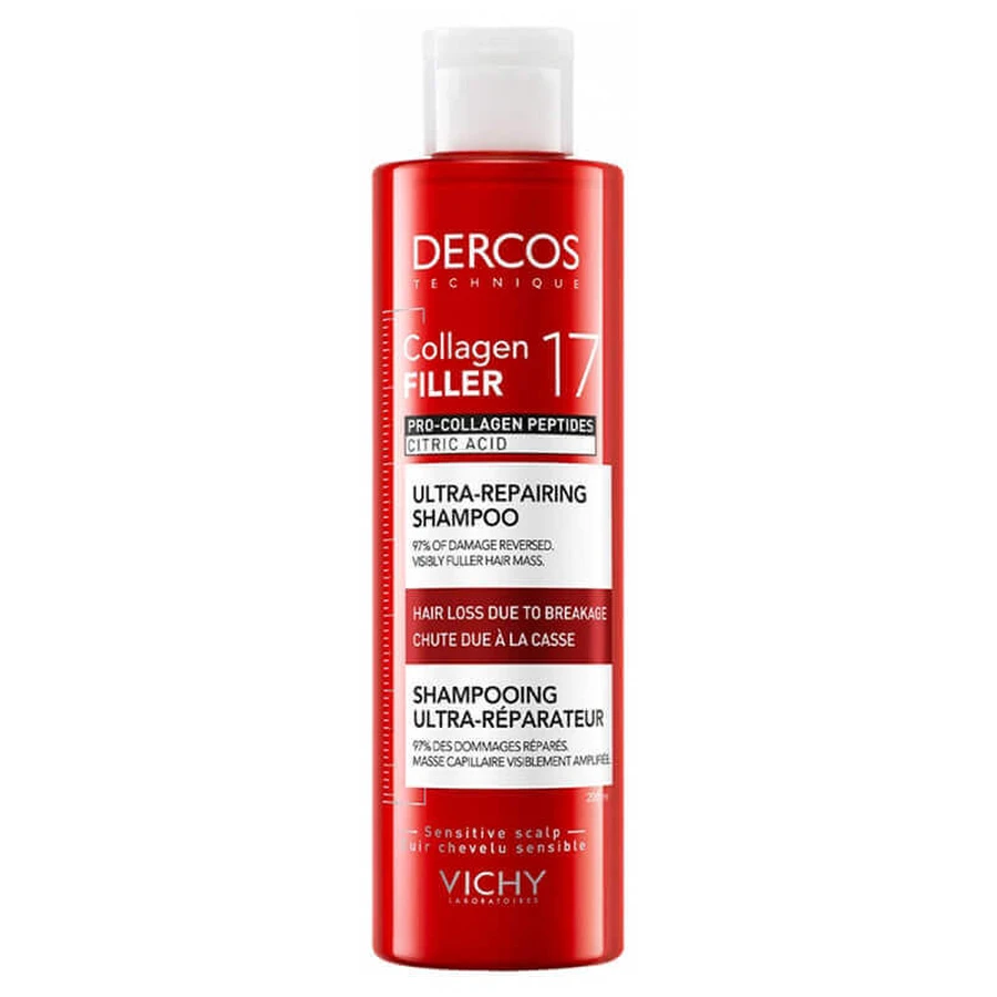 Vichy Dercos Collagen 17 Filler Ultra-Repairing Treatment, ультравосстанавливающий шампунь для волос, 200 мл: цены и характеристики
