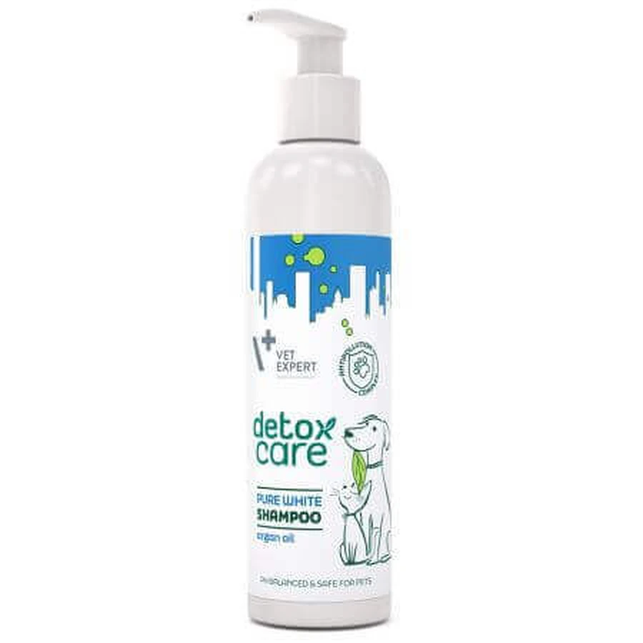 Шампунь для собак і котів зі світлою шерстю Detox Care Pure White, 250 мл, VetExpert: ціни та характеристики