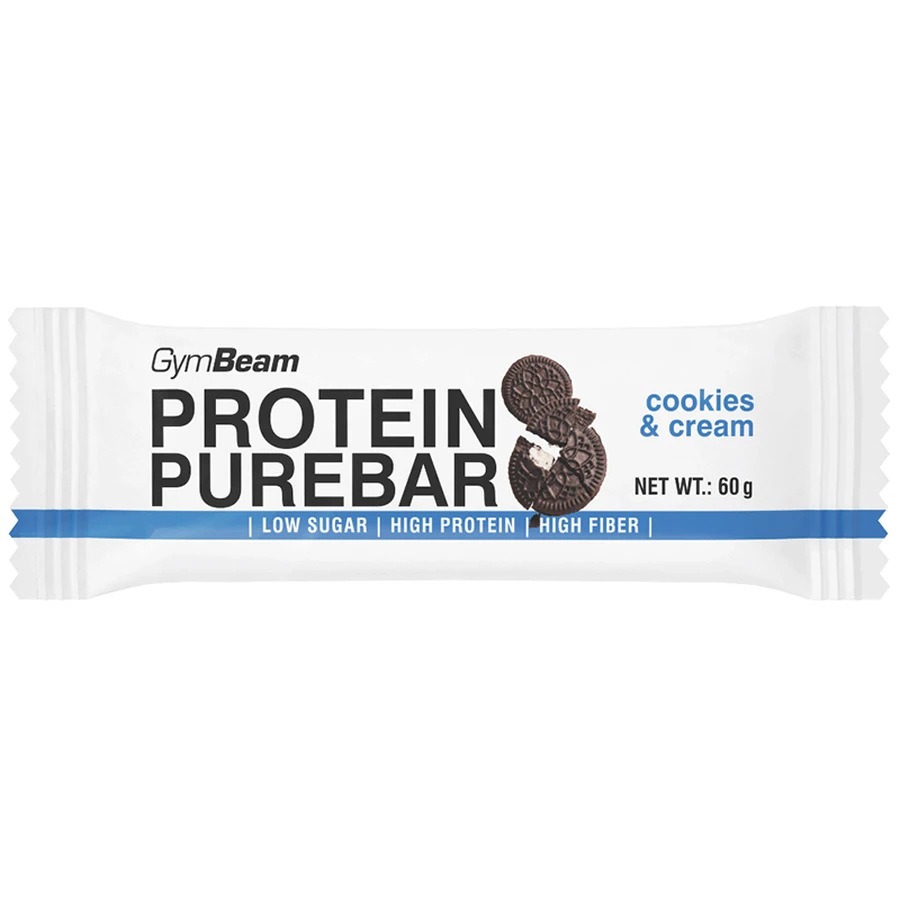 GymBeam PureBar, протеиновый батончик, печенье и крем, 60 г: цены и характеристики