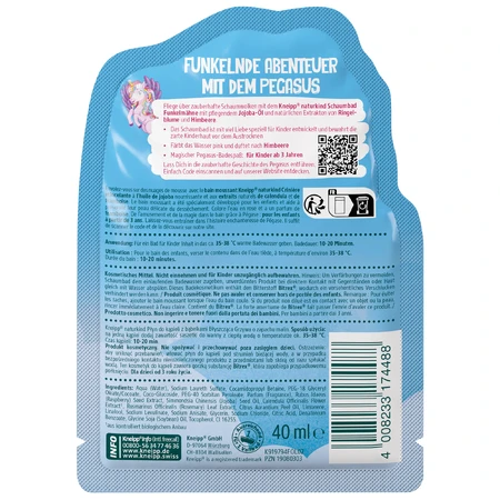 Kneipp Naturkind Блискуча грива, рідина для піни для ванн, малина, 40 мл: ціни та характеристики