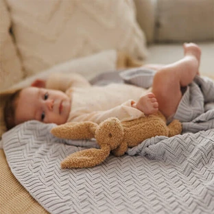 BabyOno, вязаное одеяло, хлопок, серый, 75 см x 100 см, 1 шт.