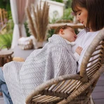 BabyOno, вязаное одеяло, хлопок, серый, 75 см x 100 см, 1 шт.: цены и характеристики