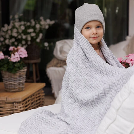 BabyOno, вязаное одеяло, хлопок, серый, 75 см x 100 см, 1 шт.: цены и характеристики