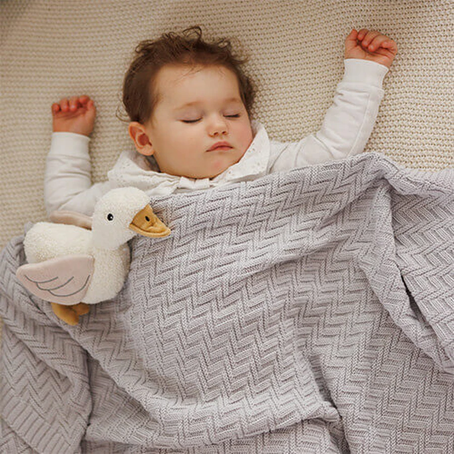 BabyOno, вязаное одеяло, хлопок, серый, 75 см x 100 см, 1 шт.: цены и характеристики