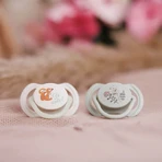 BabyOno, пустышка, 18 месяцев, симметричная, силикон, серая, 2 штуки: цены и характеристики