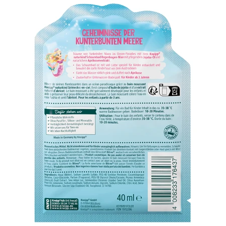 Kneipp Naturkind Rainbow Mermaid, жидкость для пены для ванны, абрикос, 40 мл: цены и характеристики