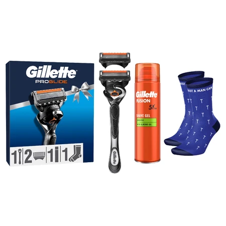 Набір Gillette ProGlide FlexBall, бритва, 1 шт + леза, 2 шт + гель для гоління, 200 мл + шкарпетки: ціни та характеристики