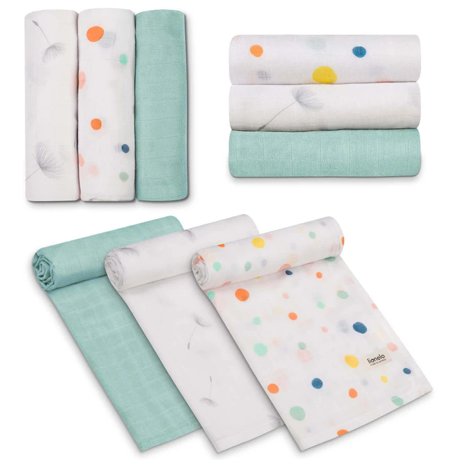 Lionelo Bamboo Set Dot, бамбуковые детские подгузники, 70 x 70 см, 3 штуки: цены и характеристики