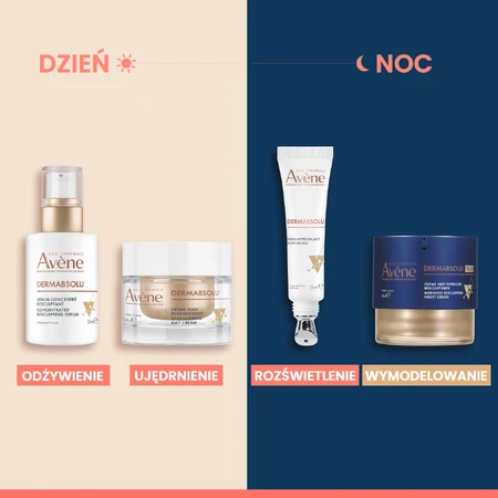 Avene Dermabsol Rejuvenating Day Care Kit, денний крем для формування овалу обличчя, 50 мл + крем для контуру очей, 15 мл: ціни та характеристики