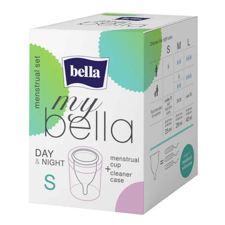 My Bella, менструальна чаша Day & Night, прозора, розмір S + контейнер для дезінфекції: ціни та характеристики