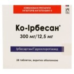 Ко-Ірбесан таблетки 300 мг + 12,5 мг блістер №28: ціни та характеристики