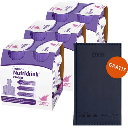 Набор Nutridrink Protein, питательный препарат, со вкусом лесных фруктов, 12 x 125 мл + книга-календарь на 2026 год в подарок: цены и характеристики