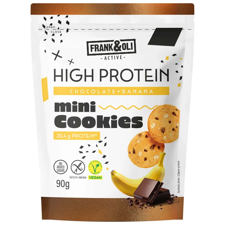 Frank&Oli High Protein, мини-печенье, шоколад и банан, 90 г: цены и характеристики