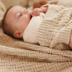 BabyOno, вязаное одеяло, хлопок, бежевый, 75 см x 100 см, 1 шт.: цены и характеристики