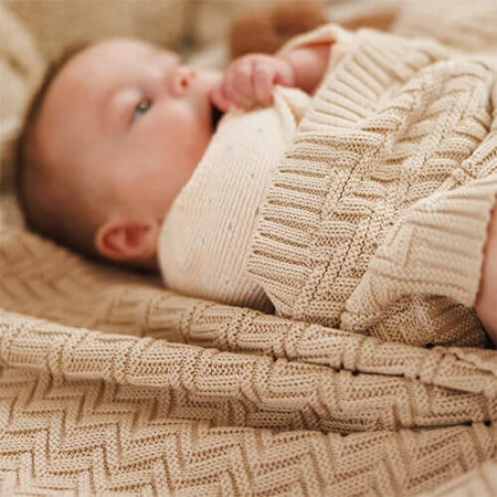 BabyOno, вязаное одеяло, хлопок, бежевый, 75 см x 100 см, 1 шт.: цены и характеристики