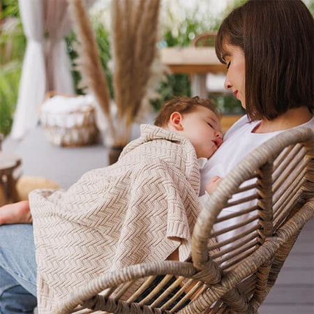BabyOno, вязаное одеяло, хлопок, бежевый, 75 см x 100 см, 1 шт.: цены и характеристики