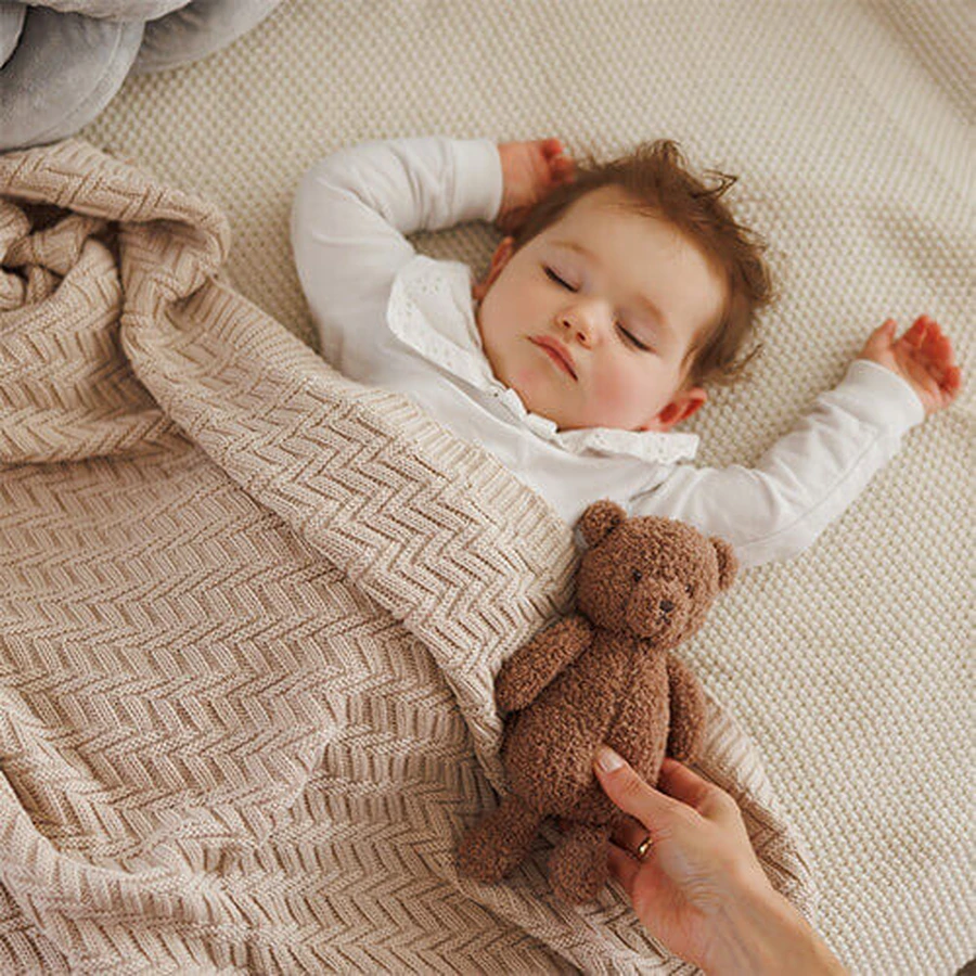 BabyOno, вязаное одеяло, хлопок, бежевый, 75 см x 100 см, 1 шт.: цены и характеристики