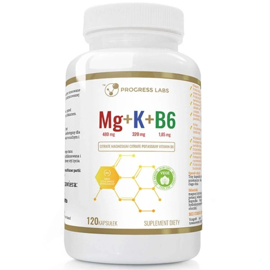 Progress Labs Magnesium + Potassium + B6, 120 капсул: цены и характеристики