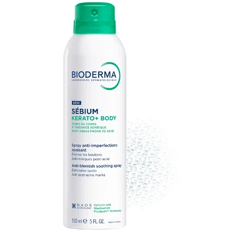 Bioderma Sebium Kerato+ Body, успокаивающий спрей от несовершенств, 150 мл: цены и характеристики